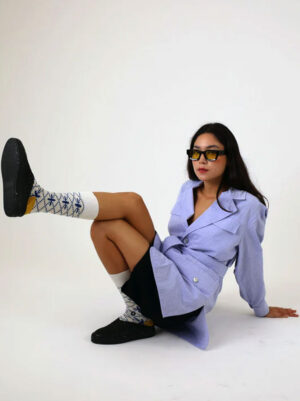 Meias Blue Floral